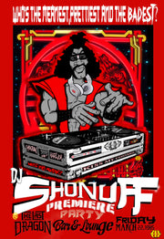 Original art.  DJ Shonuff premiere poster.  Rap  or Hip Hop original art and home decor.  The Last Dragon Print. 