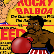 Zee Cee Art 13 x 19 graphic print.  Rocky Balboa and Apollo  Creed fight poster