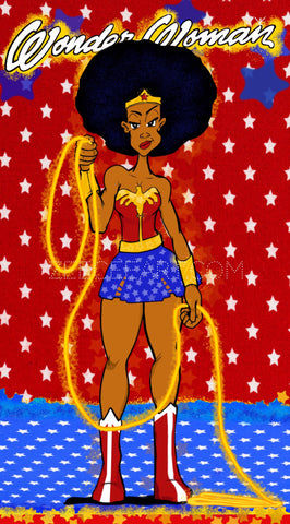 Black Wonder Woman 12 x 18 Print
